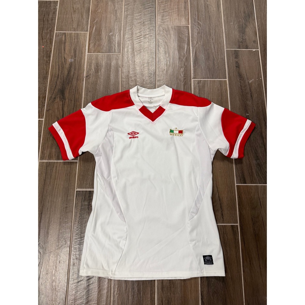 Umbro Mexico National Team Soccer Jersey Mens Medium White Red El Tri Football